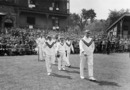 Warwick Armstrong leads Australia onto the field , England v Australia, 1st Test, Trent Bridge, May 28, 1921 