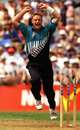 AUCKLAND, NEW ZEALAND - FEBRUARY 20: New Zealand's Gavin Larsen celebrates after running out South Africa's Jacques Kallis for 12 runs during the 3rd one day International held at Eden Park,Saturday. (Photo by Phil Walter/Getty Images)