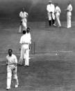 Herbert Sutcliffe leaves after being dismissed for 313, Essex v Yorkshire, County Championship, 2nd day, June 16, 1932