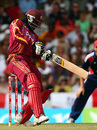 Chris Gayle rocks back to cut, West Indies v England, 3rd ODI, Bridgetown, March 27, 2009