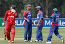 Raees Ahmadzai celebrates with team-mates after dismissing Denmark's Freddie Klokker, Afgahnistan v Denmark, ICC World Cup Qualifiers, Johannesburg, April 1, 2009