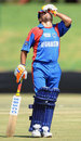 Agony for Karim Khan as he is dismissed, Afghanistan v Bermuda, ICC World Cup Qualifiers, Johannesburg, April 2, 2009