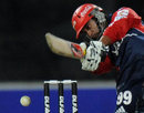 Amit Mishra looks to hammer the ball down the ground, Chennai Super Kings v Delhi Daredevils, IPL, 26th match, Johannesburg, May 2, 2009