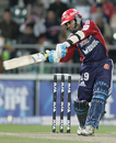 Dinesh Karthik pushes it towards cover, Delhi Daredevils v Kolkata Knight Riders, IPL, 39th match, Johannesburg, May 10, 2009