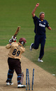 Andre Nel steps to leg but is cleaned up by Mitchell Claydon, Surrey v Durham, Friends Provident Trophy, The Oval, May 15, 2009