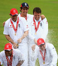 The champagne starts to flow as England regain the Wisden Trophy, England v West Indies, 2nd Test, Chester-le-Street, 5th day, May 18, 2009