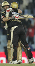 Brad Hodge celebrates the win with Wriddhiman Saha, Chennai Super Kings v Kolkata Knight Riders, IPL, 51st match, Centurion, May 18, 2009