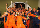 Dutch celebrations continue ... in the England dressing-room after their dramatic last-ball win, England v Netherlands, ICC World Twenty20, Lord's, June 5, 2009