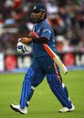 MS Dhoni trudges back to the pavilion, Bangladesh v India, ICC World Twenty20, Trent Bridge, June 6, 2009