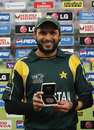 Shahid Afridi with his Man of the Match award, Pakistan v South Africa, ICC World Twenty20, 1st semi-final, Trent Bridge, June 18, 2009