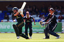 Lauren Ebsary crashes through the off side, watched by Sarah Taylor, England Women v Australia Women, Twenty20, Derby, June 25, 2009