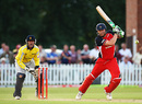 Andrew Flintoff forces powerfully off the back foot, Derbyshire v Lancashire, Twenty20 Cup, Derby, June 25, 2009