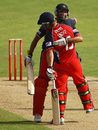 VVS Laxman and Steven Croft celebrate Lancashire's victory, Twenty20 Cup, Trent Bridge, June 28, 2009