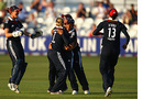 Isa Guha is congratulated on running out Jodie Fields, England Women v Australia Women, 2nd ODI, Chelmsford, June 30, 2009 