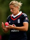 Katherine Brunt with the pink ball, England v Australia, 4th women's ODI, Wormsley, July 5, 2009