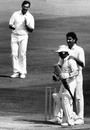 Sunil Gavaskar is congratulated by Ravi Shastri on reaching hundred, MCC v Rest of the World XI, Lord's, 3rd day, August 22, 1987