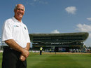 Rudi Koertzen poses as he equals David Shepherd's record of 172 ODI matches, Kensington Oval, Barbados, West Indies v Bangladesh, Super Eights, World Cup 2007