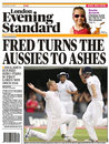 The <I>Evening Standard</I> celebrates England's win, England v Australia, 2nd Test, Lord's, July 20, 2009