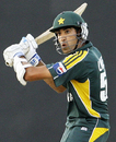 Umar Gul looks to hit one out of the ground, Sri Lanka v Pakistan, 1st ODI, Dambulla, July 30, 2009 