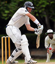 Tim McIntosh prods forward, Sri Lanka Cricket Development XI v New Zealanders, tour match, Colombo, 3rd day, August 14, 2009