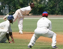Rodney Trott lets it rip, Bermuda v Uganda, ICC Intercontinental Cup, 3rd day, Mutare, August 19, 2009