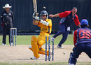 Halal Abbasi bowls Faris Almas for 25, Bahrain v Malaysia, ICC World Cricket League Division Six, Singapore, August 29, 2009