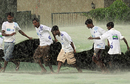 Groundsmen rush to get the covers in place, Sri Lanka v New Zealand, 2nd Test, SSC, 5th day, August 30, 2009 Groundsmen rush to get the covers in place, Sri Lanka v New Zealand, 2nd Test, SSC, 5th day, August 30, 2009