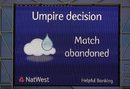 News of the abandonment is flashed on the big screen, England v Australia, 2nd Twenty20 international, Old Trafford, September 1, 2009