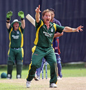 Stuart Bisson traps  Zeeshan Ali leg-before, Guernsey v Norway, ICC World Cricket League Division 6, September 3, 2009