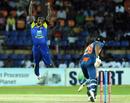 Angelo Mathews celebrates dismissing Yusuf Pathan, Sri Lanka v India, Compaq Cup, 3rd match, Colombo, September 12, 2009