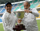 Virender Sehwag with the Irani Cup, Mumbai v Rest of India, Irani Cup, Nagpur, 5th day, October 5, 2009
