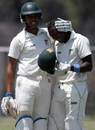 Ed Rainsford congratulates Vusi Sibanda on his double hundred, Zimbabwe XI v Kenya, ICC Intercontinental Cup, Kwekwe, October 9, 2009