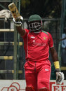 Hamilton Masakadza celebrates his hundred against Kenya, Zimbabwe v Kenya, 1st ODI, Harare, October 12, 2009