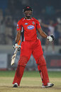 Kieron Pollard lets out a roar after winning the game with his 18-ball 54, New South Wales v Trinidad & Tobago, Champions League Twenty20, League A, Hyderabad, October 16, 2009