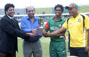 Mahmudul Hasan gets his hands on the series trophy, Bangladesh Under-19 v England Under-19, 7th Youth ODI, Dhaka, November 4, 2009