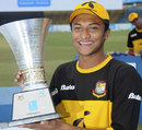 Shakib Al Hasan is all smiles after clinching the series 4-1, Bangladesh v Zimbabwe, 5th ODI, Chittagong, November 5, 2009