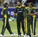 Shahid Afridi celebrates one of his two wickets, New Zealand v Pakistan, 1st Twenty20 International, Dubai, November 12, 2009