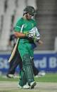 AB de Villiers clutches the Duckworth-Lewis chart as rain starts to fall, South Africa v England, 1st Twenty20, Johannesburg, November 13, 2009