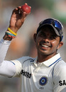 Sreesanth with the match ball, India v Sri Lanka, 2nd Test, Kanpur, 4th day, November 27, 2009