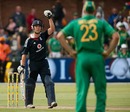 Jonathan Trott punches the air after England's victory, South Africa v England, 4th ODI, Port Elizabeth, November 29, 2009