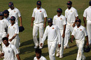 The victorious Mumbai team walks back after the match, Mumbai v Delhi, 1st semi-final, Ranji Trophy 2009-10, 3rd day