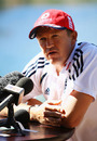 Andy Flower speaks to the media on the morning after England's escape at Newlands, Cape Town, January 8, 2010