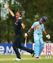 David Payne successfully appeals for an edge off Harpreet Singh, England Under-19s v India Under-19s, 24th Match, Group A, ICC Under-19 World Cup, Lincoln, January 21, 2010