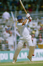 Sachin Tendulkar punches during his 78, India v England, 3rd Test, Mumbai, February 20, 1993