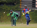 Niall O'Brien fields the ball as Karim Sadiq completes a run, Afghanistan v Ireland, Associates T20 Series, Colombo, February 1, 2010