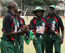 Nehemiah Odhiambo is congratulated for taking 5 for 20, Kenya v Scotland, Kenya T20 Tri-Series, 6th match, Nairobi, February 4, 2010 