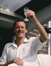 Jeremy Coney raises a glass at the end of the game, England v New Zealand, second Test, Headlingley, 1 August 1983