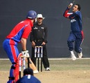 Paras Khadka in action, Nepal v Jersey, ICC World Cricket League Division Five, Nepal, February 20, 2010