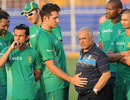 Graeme Smith with South African players and management, India v South Africa, 2nd Test, Kolkata, 5th day, February 18, 2010