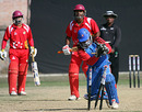 Buddika Mendis is run out by a fair distance, Singapore v USA, ICC World Cricket League Division Five, Lalitpur, February 24, 2010